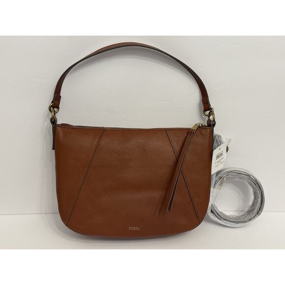 Fossil Skylar Crossbody Bag Brandy Brown Leather New NWT - Picture 1 of 10